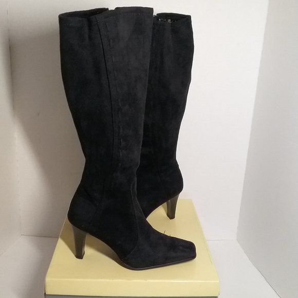 Studio Works Audrey II Black Suede Boots High Heels - Picture 10 of 10